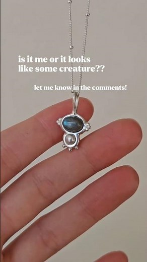 Silver Clay Labradorite and Pearl Pendant