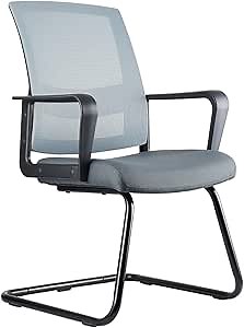 CLATINA Waiting and Guest Chairs for Conference Room with Lumbar Support and Mid Back Mesh Space Air Grid Series Gray 1 Pack