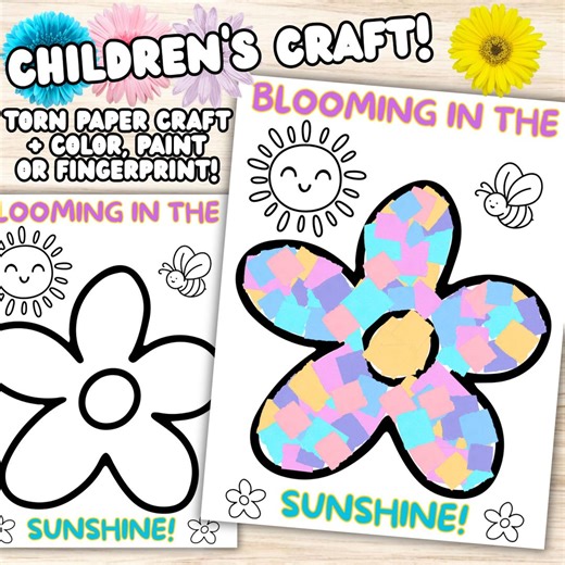 Summer Crafts for Kids, Summer Activity Daycare Preschool Kindergarten Classroom Craft, Summer Worksheets, Kids Summer Printables Flower - Etsy