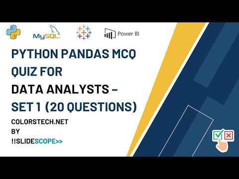 Python Pandas MCQ Quiz For Data Analysts – Set 1 Part 1 - 10 Questions with Examples and Explanation