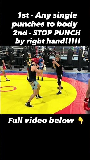 Boxing Drills with Coach Mike: 1st - Any single punches to body 2nd - STOP PUNCH with right hand