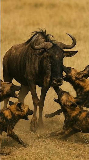 Wild Dogs vs Wildebeest | Unstoppable Pack Attack in the African Wild!