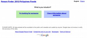 Google Person Finder launches for those affected by 2012 Philippines Floods