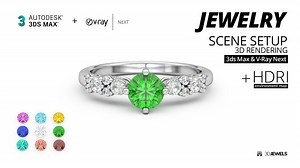 Jewelry 3D Rendering Scene Setup for 3ds Max with V-Ray Next