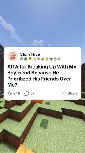 Story Hive on Instagram: "Part 1 — Aita for breaking up with my boyfriend because he always chose his friends over me? . i tried being patient. i tried being understanding. but after being cancelled on, ignored, and told “next time” over and over again, i realized i wasn’t his priority — just his convenience. . aita #relationshipdrama #breakupstory #emotionaldamage #priorities toxicrelationship redditstories storytime heartbreak #selfrespect"