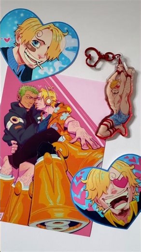 SANJI HAUL fanart by mutty_blue 🏴‍☠️ stickers, art print, acrylic charm 😍 #sanji #onepiece #zosan