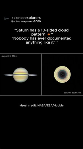 "Saturn Has a 10-Sided Cloud Pattern. Nobody's Seen This Before 🪐"#space #facts #nasa
