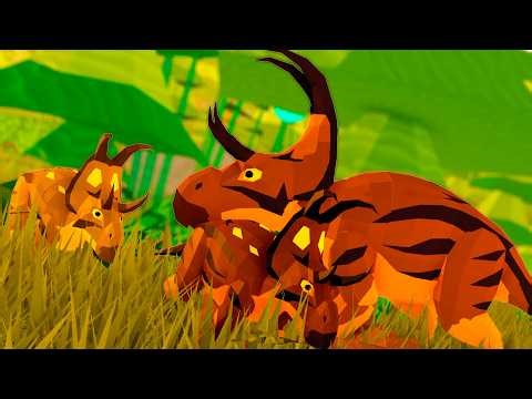 Familia Marchairoceratops, Me SACRIFIQUEI pelos FILHOTES! - Prehistoria ROBLOX (PT-BR)