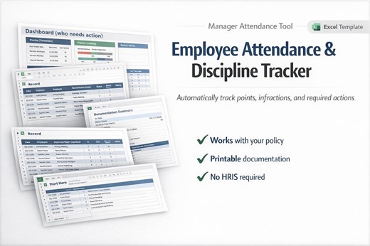 Employee Attendance Tracker Excel Template | Attendance Point System | Employee Write up Documentation | HR Discipline Log - Etsy UK