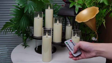 24 Pack LED Flameless Candles Set(14/16/18cm), Battery - Operated with 4 Remotes,Clear, Timer & Flickering/Steady Modes for Home décor, Wedding, Patio,Outdoor.