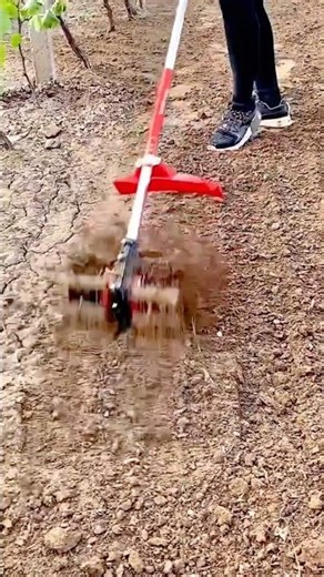Efficient Soil Cultivation Using a Portable Rotary Tiller in Farmland