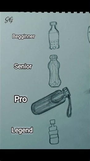 💧 Water Bottle Drawing | Beginner to Legend 🔥 | Easy Pencil Sketch #shorts #drawing #pencildrawing