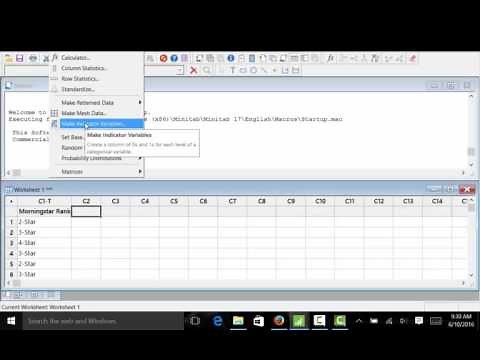 Make Indicator Variables with Minitab 17