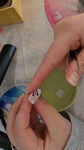 Spring butterfly french tips