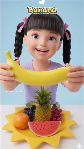 Learn Fruit Names with Bella 🍎 Fun & Healthy Fruits for Kids! #Shorts