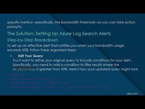 Creating Azure Log Search Alerts for Bandwidth Monitoring