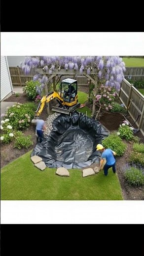 Round Pond Build Timelapse | Backyard Fish Pond Construction Satisfying