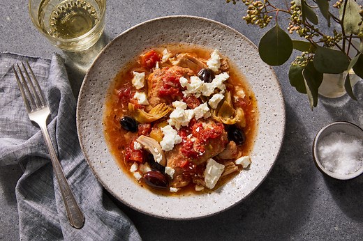 Slow-Cooker Mediterranean Chicken Thigh Stew