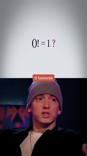 Katherine on Instagram: "Why 0! = 1? Eminem thinks arranging 0 balls should give 0 ways, but Trump explains that even “doing nothing” counts as one valid arrangement. That’s why 0! = 1. But when Eminem asks about half factorials, Trump reveals that a different formula — the Gamma function — is needed to handle fractional and negative factorials. ⚠️DISCLAIMER⚠️: This is not real audio/video of Eminem or Trump, and They did not actually say or sing the things you see in the video. This is an AI-ge