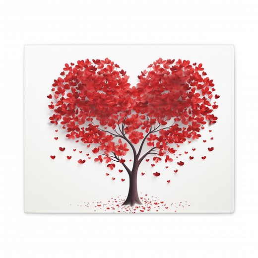 Love Tree Canvas Art: Romantic Heart Motif Home Decor - Etsy
