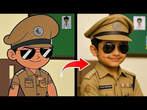 The Little singham cartoon characters in Real life version.