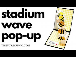 Stadium Wave Pop Up Card (Live Video Replay) with the BEE MY VALENTINE stamp set: FREE PDF Tutorial