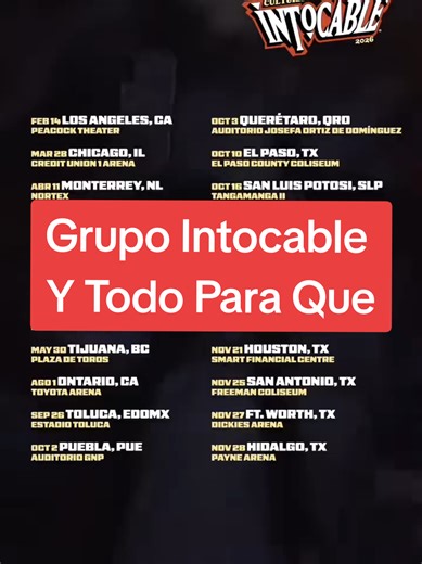 Intocable Cultura Tour 2026 #intocable #culturatour #musica #parati #norteño #regionalmexicano #romanticas #paradedicar #fypシ @Grupo Intocable