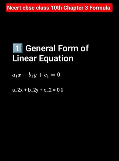 Class 10 Maths Chapter 3 All Formulas | Pair of Linear Equations | NCERT CBSE #shorts