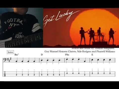 How to play get lucky on bass with notes