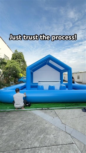 The setup process of this giant inflatable pool is so satisfying😎#sayokinflatables #summerfun #pool
