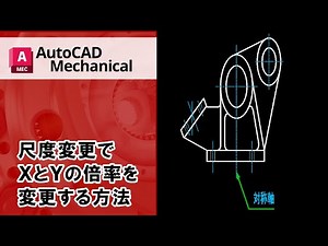 尺度変更でXとYの倍率を変更する方法【AutoCADMechanical】