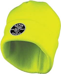 Klein Tools 60568 Heavy Knit Hat with Wide Cuff, Yellow, One Size Fits Most, Vintage Patch Logo