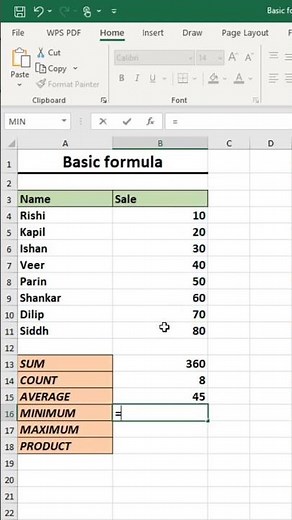 Excel Basic Formulas | SUM, COUNT, AVERAGE & More | Easy Tutorial