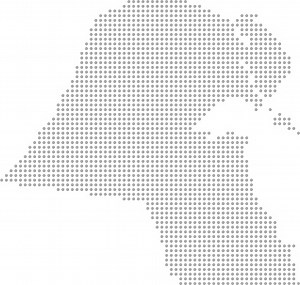 This abstract dotted map of Kuwait is accurately prepared using the...