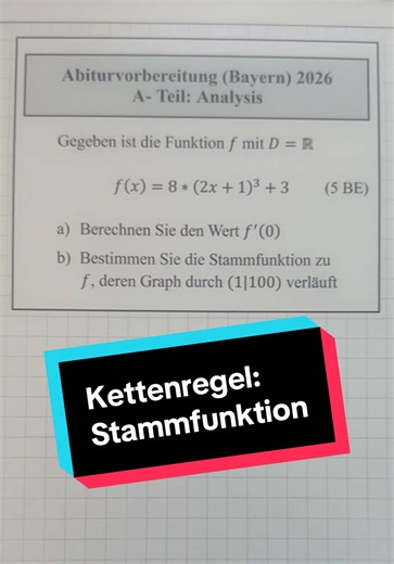 Ableitung und Stammfunktion durch Punkt bestimmen