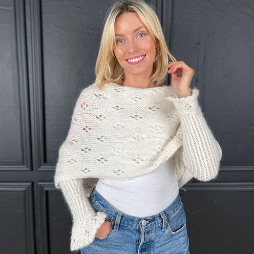 Eyelet Sweater Scarf Knitting Pattern - Etsy