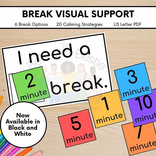 Printable Break Card: Visual Support for Calm Corner (PDF) - Etsy