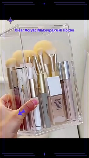 Clear Acrylic Makeup Brush Holder - Adjustable Desktop Organizer for Cosmetics, Transparent Plastic Storage Box with Multiple Compartments for Brushes and Beauty Tools, Perfume Organizer #closetorganizers #toiletry #makeupbrushesset #makeuphauls #makeupbrushholder #versatilestorage #ledmakeupcase #laundryorganizer #organizeyourhome #cleanbeautyfinds