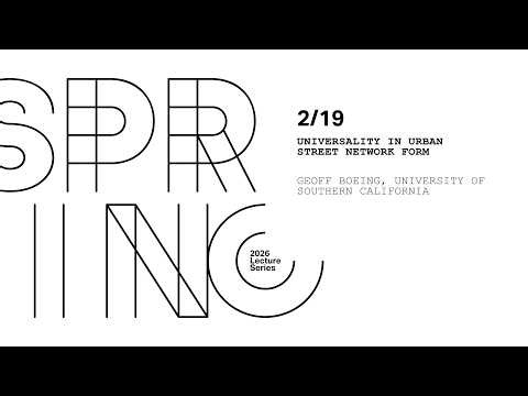 The Weitzman School Presents: Geoff Boeing