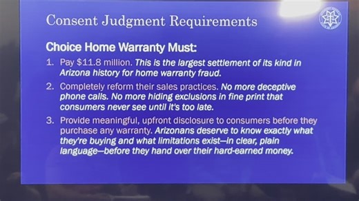 Thousands of Arizonans may be eligible for refund after $12 million settlement with Choice Home Warranty