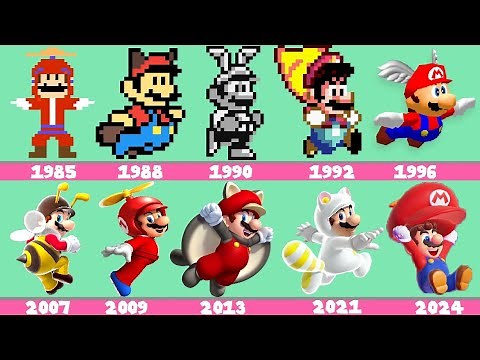 Evolution of Super Mario Flying Power-ups, Animations And Gameplay in Super Mario Games (1985-2024)