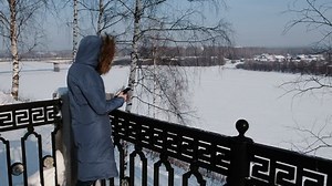 Unrecognizable Woman Blue Down Jacket Writes: стоковое видео (без лицензионных платежей), 1015057402 | Shutterstock