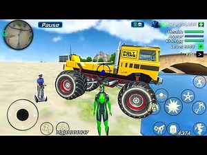 Rope Frog Ninja Superhero and Monster Trucks in Open World Game - Android Gameplay