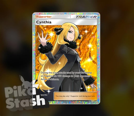 Custom Pokemon Card Trainer Cynthia TCG Pocket Foil - Etsy
