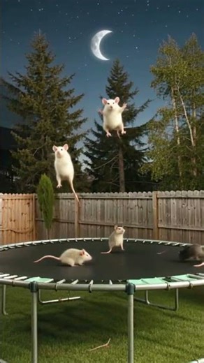 "Midnight Rat Party on a Trampoline! 🐭🌙 #shortsviral