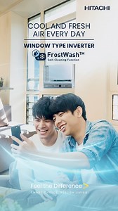 Cooling power that stays clean 💨❄️ With Hitachi’s FrostWash Self-Cleaning Technology, the Window Type Inverter helps reduce dust and bacteria build-up—so you can breathe fresh, pure air every single day. #HitachiAC #HitachiPhilippines #FeelTheDifference | Hitachi Cooling & Heating Philippines