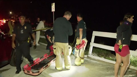 Vehicle rescue underway after car goes off cliff, into water in La Jolla