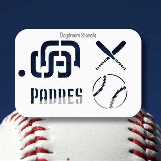 San Diego Baseball Stencil | Durable 7 Mil Mylar for Face Painters, Airbrush Artists & Bakers - Etsy