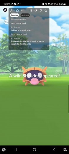 Shiny shellder from spotlight hour! I forgot to do the shiny trick. #shinyhunt #rccult #pokemongo #pokemon #shellder #shiny