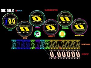 100 years countdown (speed 10,000,000×) in 1980 Portable font timer alarm🔔UHD/4K/2160p